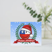 チリの旗のクリスマスのスタイル シーズンポストカード (スタンド正面)