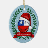 チリの旗のクリスマスのスタイル セラミックオーナメント (右)
