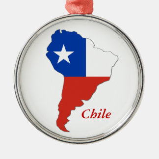 チリの旗の地図の南アメリカのクリスマスのオーナメント メタルオーナメント