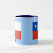 チリの旗 ツートーンマグカップ (中央)