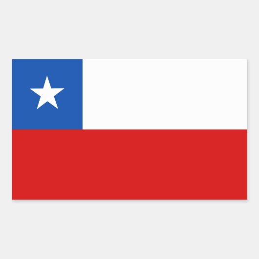 チリの旗 長方形シール (正面)
