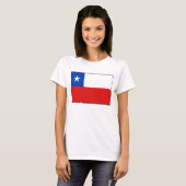 チリの旗Xの地図のTシャツ Tシャツ (正面フル)