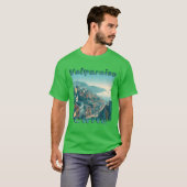 チリの港町バルパライソの丘の植民地時代のヴィンテージ Tシャツ (正面フル)