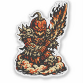 チリの炎のデーモン ハロウィーン — ダークウォリアー レトロ シール