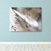 チリの茶天火山の噴火から発生するプルーム キャンバスプリント (インサイチュ (ウッドフロア))