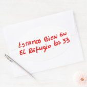 チリの鉱山労働者4名のOvalシール 楕円形シール (封筒)