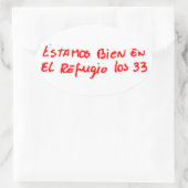 チリの鉱山労働者4名のOvalシール 楕円形シール (バッグ)