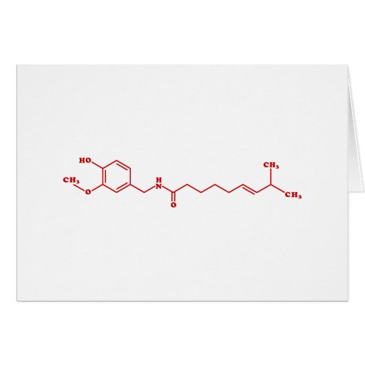 チリカプサイシン分子化学式カード (正面横)