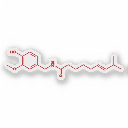チリカプサイシン分子化学式 シール (正面)