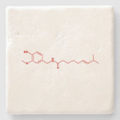 チリカプサイシン分子化学式 ストーンコースター (正面)