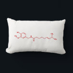 チリカプサイシン分子化学式 ランバークッション<br><div class="desc">チリカプサイシン分子～化学骨格構造式オーガニック化合物。Globe Trottersは、地球の特異な画像を専門のまわりにに扱っている。グリーティングカユニークード、はがき、ポスター、マウスパッドなど。</div>