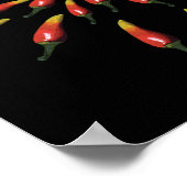 チリカラフルペッパーのマンダラアート ポスター (角)