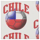 チリサッカーボールパターン国旗 ファブリック (クローズアップ)