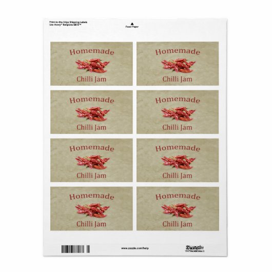 チリジャム ラベル (フルシート)