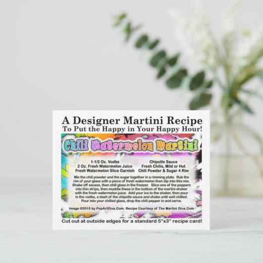 チリスイカマルティーニレシピはがき ポストカード (スタンド正面)
