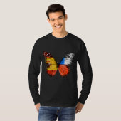 チリスペインのア国旗の蝶 Tシャツ (正面フル)