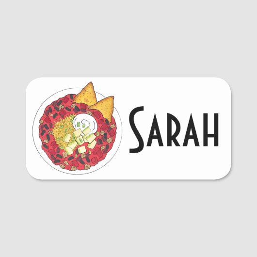 チリチリスープクックオフトルティーヤチップス食品 名札 (正面)