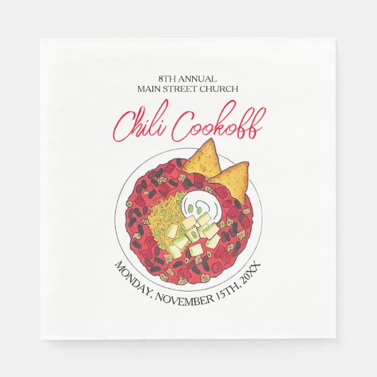 チリチリスープ調理外食ご飯 スタンダードランチョンナプキン (正面)