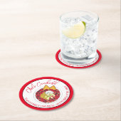 チリチリスープ調理外食ご飯 ラウンドペーパーコースター (インサイチュ)