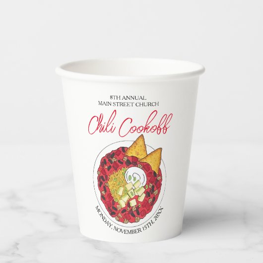 チリチリスープ調理外食ご飯 紙コップ (正面)