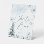 チリバーブルー冬の赤ちゃんシャワーサイン 台座サイン (正面)