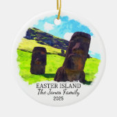 チリパーソナライズされたイースターアイランドオーナメント セラミックオーナメント (正面)
