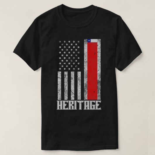 チリヒスパニック伝統動揺して国旗1 Tシャツ (デザイン正面)
