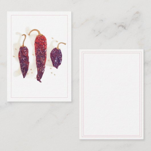 チリピーパー2.5x3.5フラットカード ノートカード (正面/裏面)