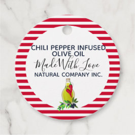 チリペッパオリーブ油自家製製品ラベル フェイバータグ