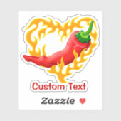 チリペッパーと炎ハート シール (シート)