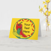 チリペッパーのグループの円フレーム カード (黄色い花)