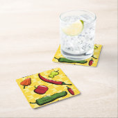 チリペッパーの世界紙コースター スクエアペーパーコースター (インサイチュ)