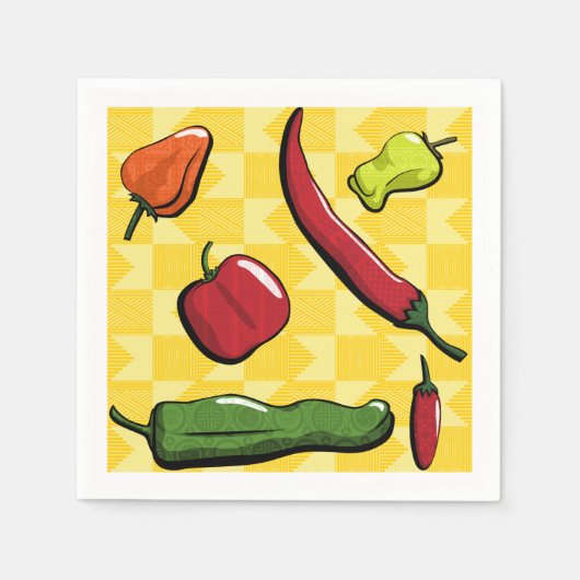 チリペッパーの世界紙ナプキン スタンダードカクテルナプキン (正面)