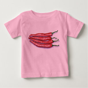 チリペッパーの乳児のクリーパー ベビーTシャツ