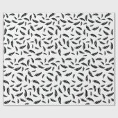 チリペッパーの包装紙の白黒カスタム ラッピングペーパー (フラット)