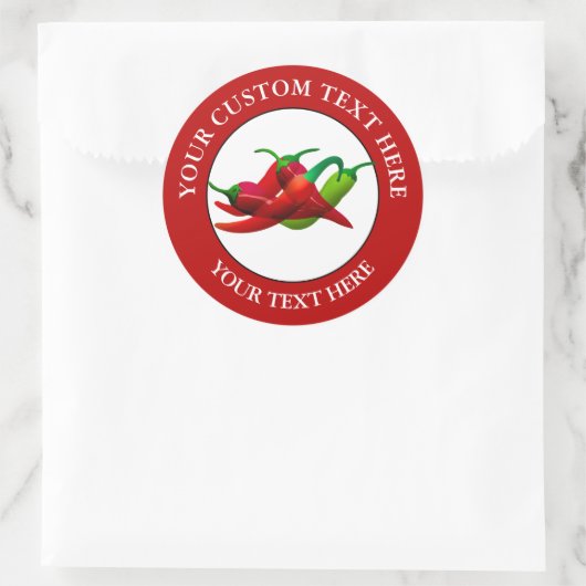 チリペッパーカスタム文字ロゴのアイコン3" ラウンドシール (バッグ)