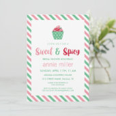 チリペッパーカップケーキ | スイート&スパイシーなブライズシャワー 招待状 (スタンド正面)