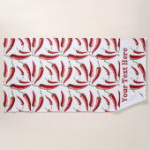 チリペッパーズカスタム文字ビーチタオル ビーチタオル (正面)