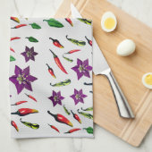 チリペッパーズボタニカルカスタム キッチンタオル (四つ折り)