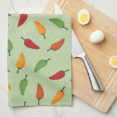 チリペッパーパターン キッチンタオル (四つ折り)