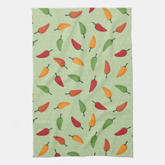 チリペッパーパターン キッチンタオル (縦)