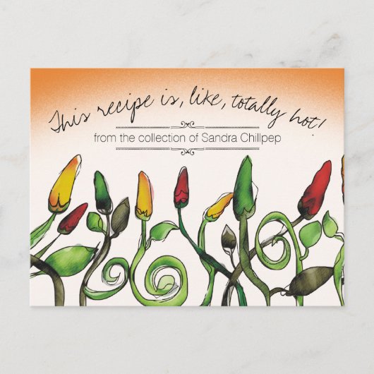 チリペッパーメキシコ料理レシピカード ポストカード (正面)