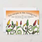 チリペッパー料理クックブックレシピカード 招待状 (正面)