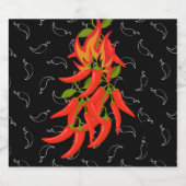 チリペッパー熱いソースボトル リキュールボトルラベル (シングルラベル)