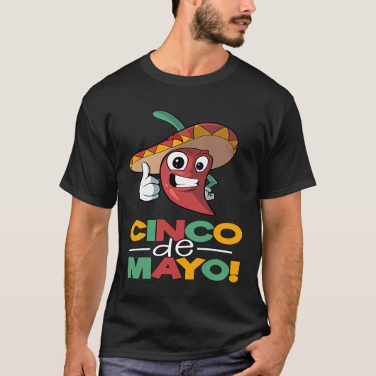 チリペッパーCinco De Mayoメキシコ Tシャツ (正面)
