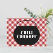 チリポットサイロ、赤と白のチェック済み布クックオフ 招待状 (スタンド正面)