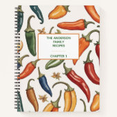 チリモダンピーパーズパターンファミリーレシピブック ノートブック (正面)