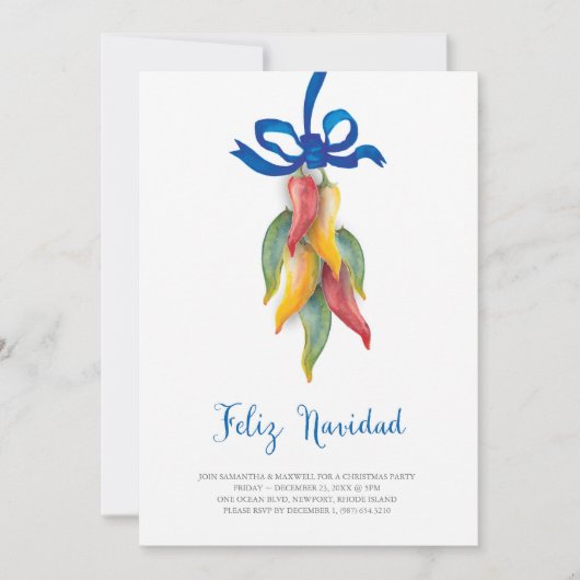 チリユニークペッパークリスマス招待状 招待状 (正面)