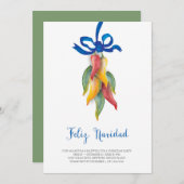 チリユニークペッパークリスマス招待状 招待状 (正面/裏面)