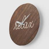 チリラックスーク材上のロープ文字 ラージ壁時計 (傾斜)